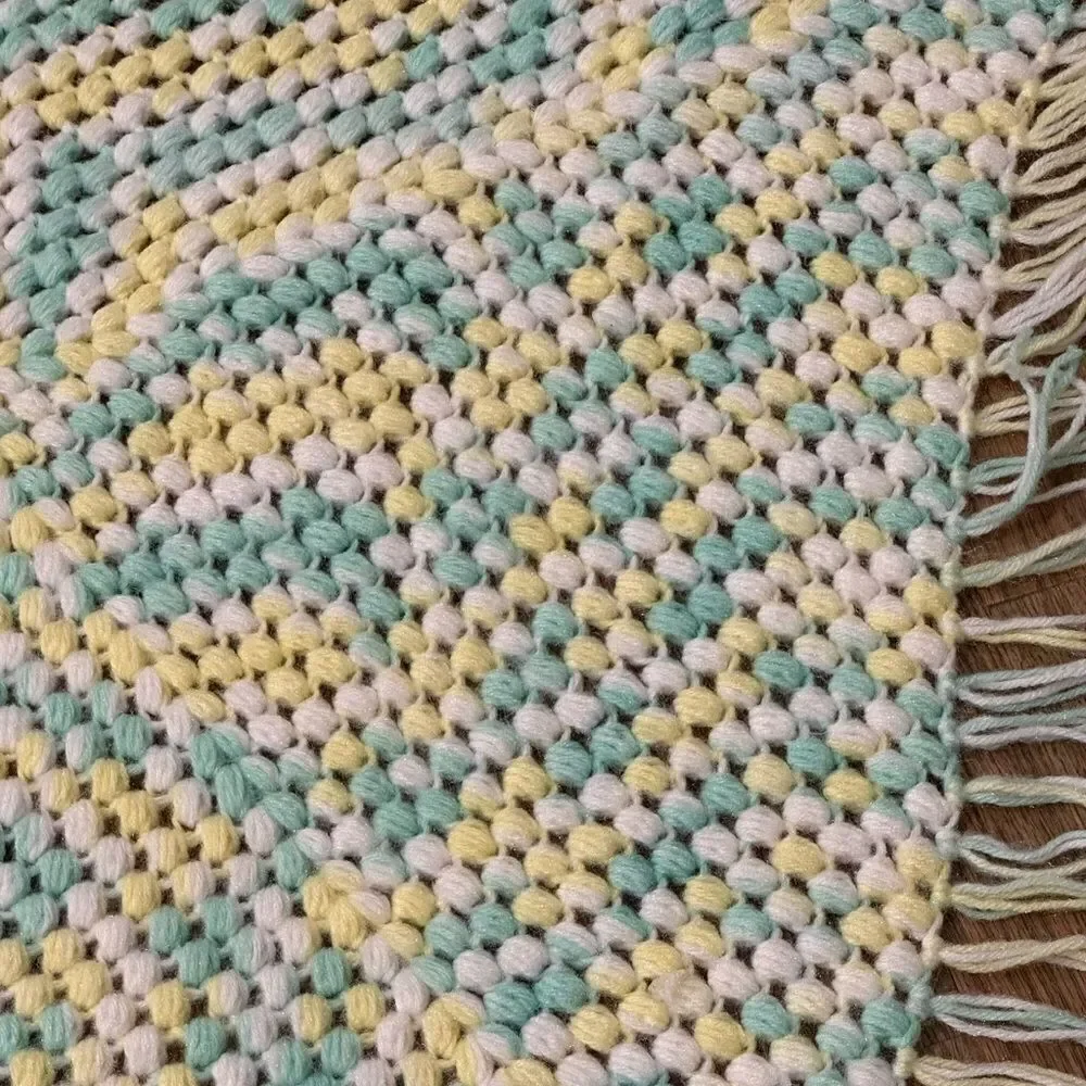 Afghan pastel color Octagon shaped handmade  Throw